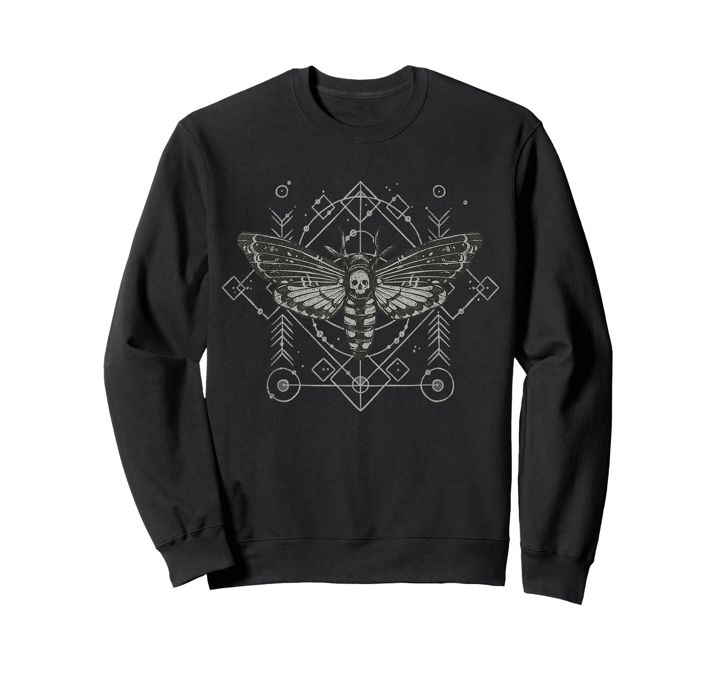 Goth Pagan Skull Occult Aesthetic Mystic Death Moth T-Shirt