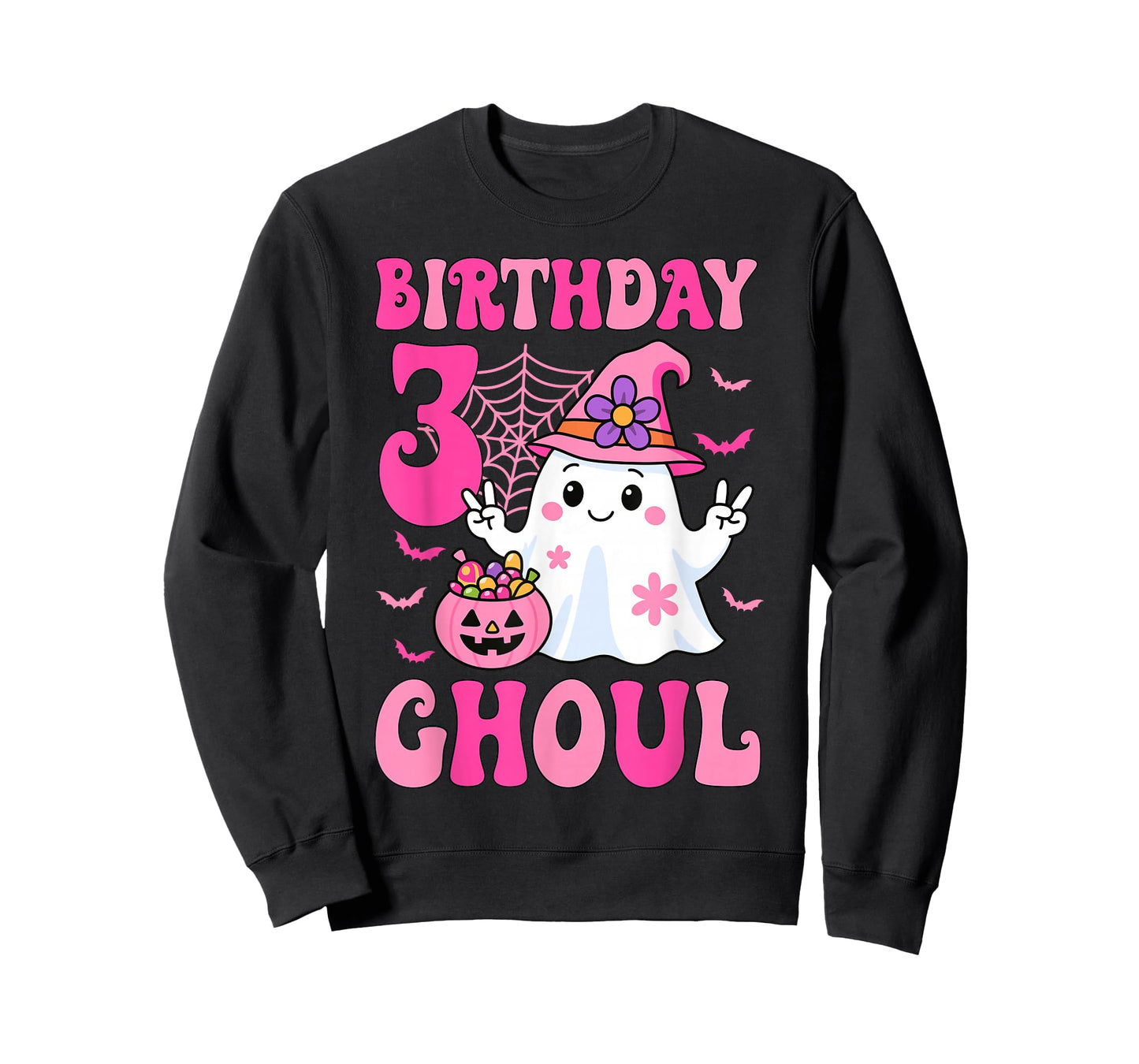 I'm 3 Years Old Girls Cute Ghost It's My 3rd Birthday Ghoul T-Shirt