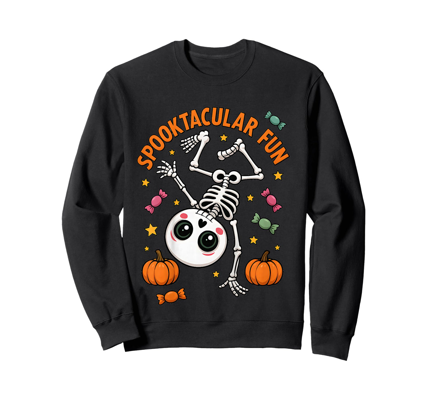 Cute Skeleton Handstand Halloween Gymnastics Kids T-Shirt