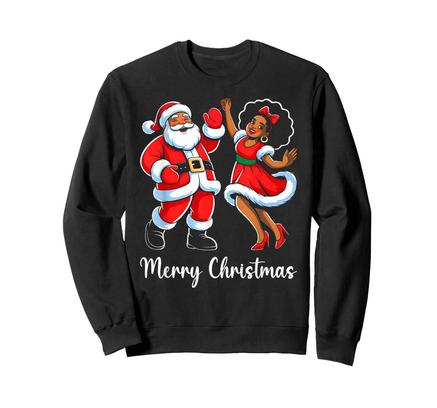 Merry Christmas African American Santa Claus Xmas Dance T-Shirt
