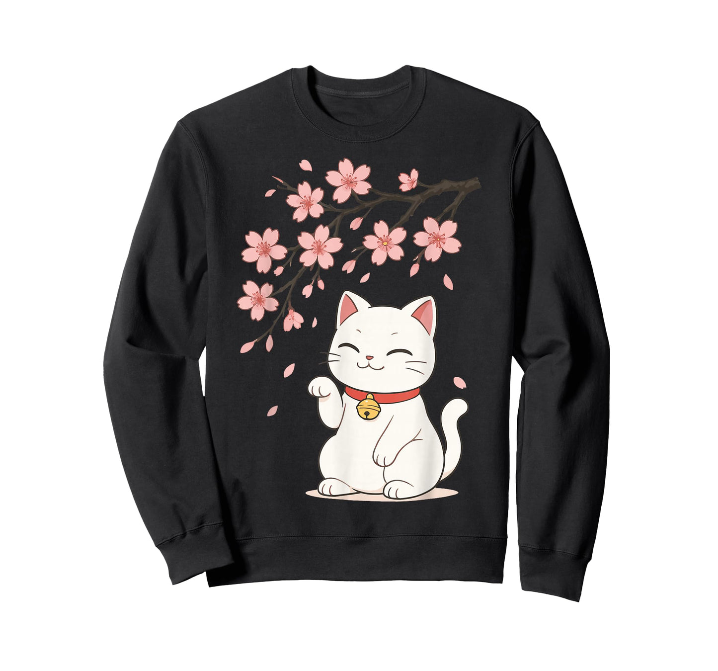 Cat Cherry Blossom Japan Anime T-Shirt