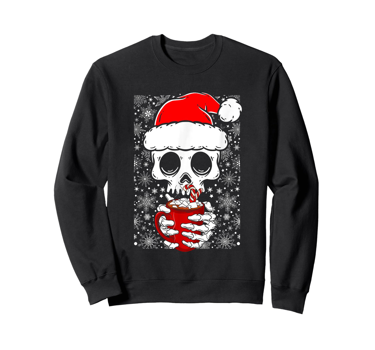 Christmas Skeleton Drinks Cocoa Santa Claus Skeleton T-Shirt