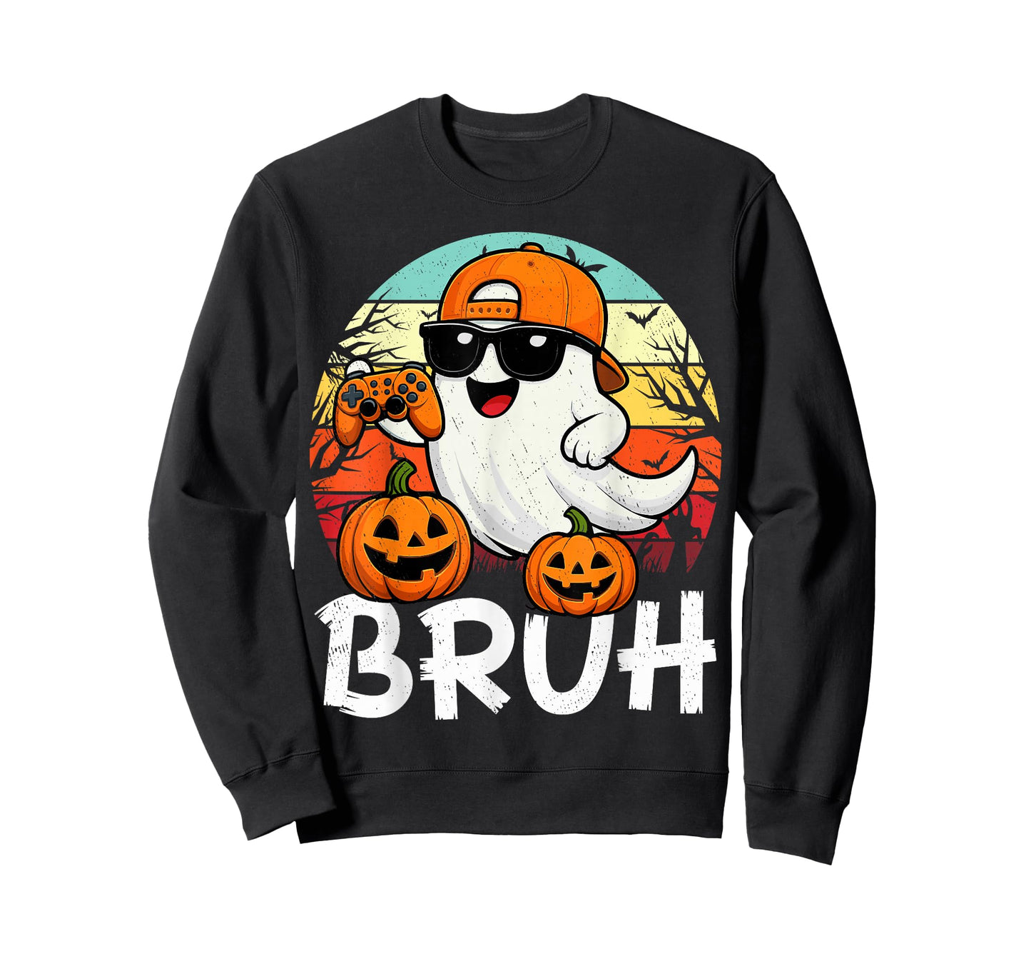 Halloween Ghost Gamer Bruh Video Gaming Halloween Ghosts T-Shirt