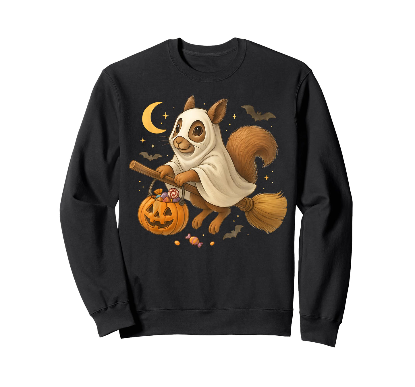 Funny Squirrel Ghost Pumpkin Spooky Halloween Costume T-Shirt