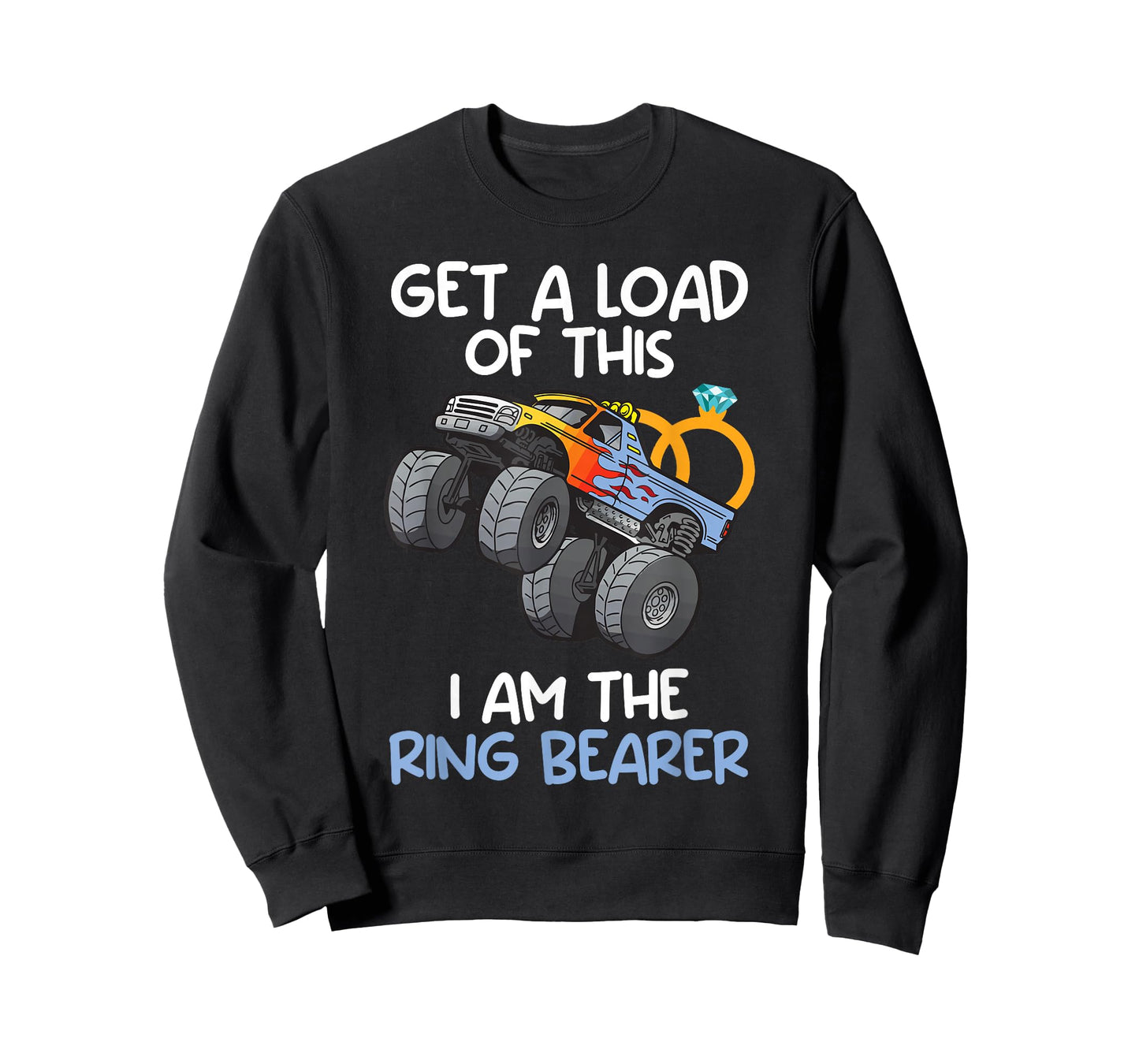 Wedding Shirt Iam The Ring Bearer Funny Monster Truck Boys T-Shirt