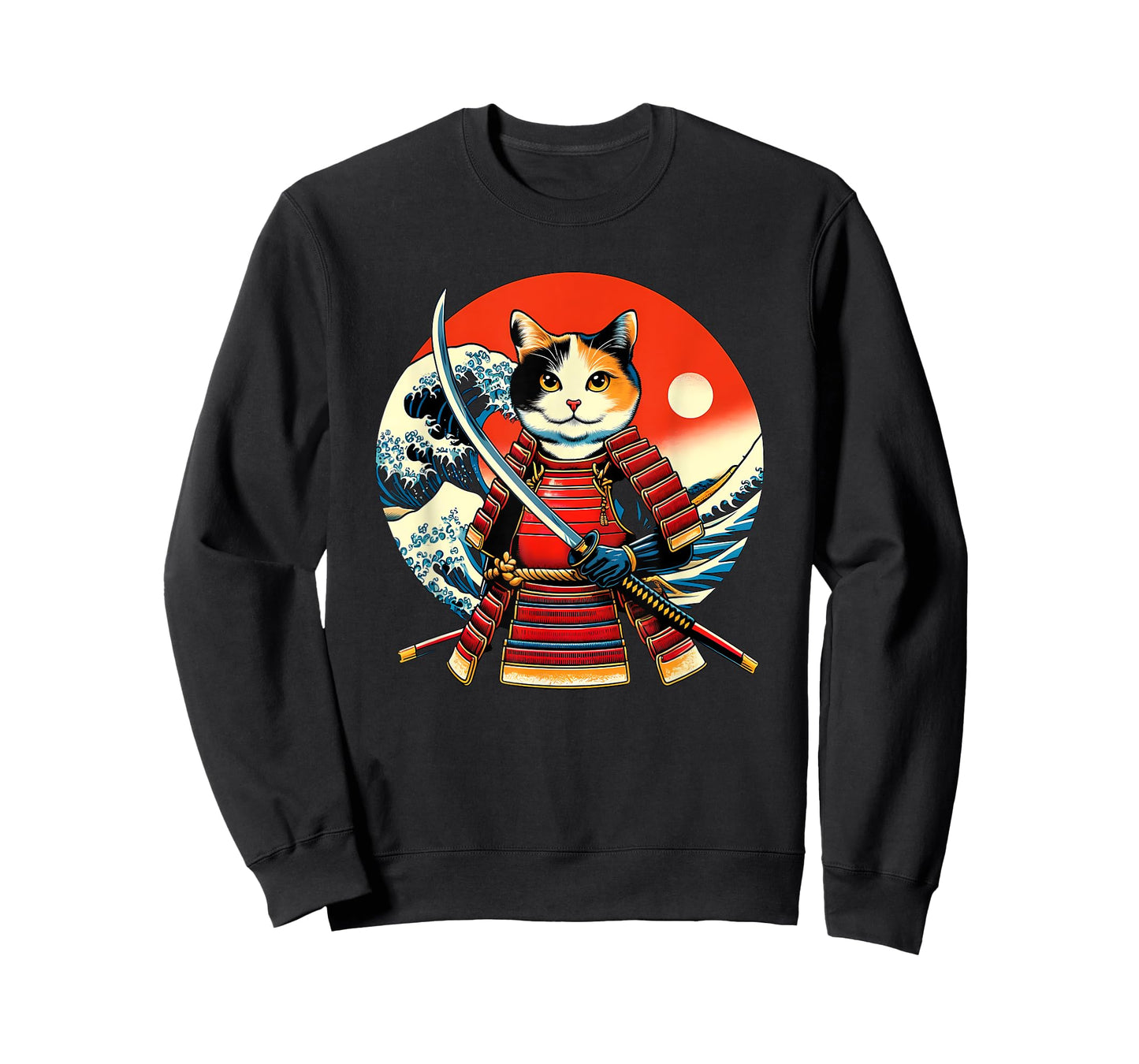 Otaku Calico Cat Samurai T-Shirt