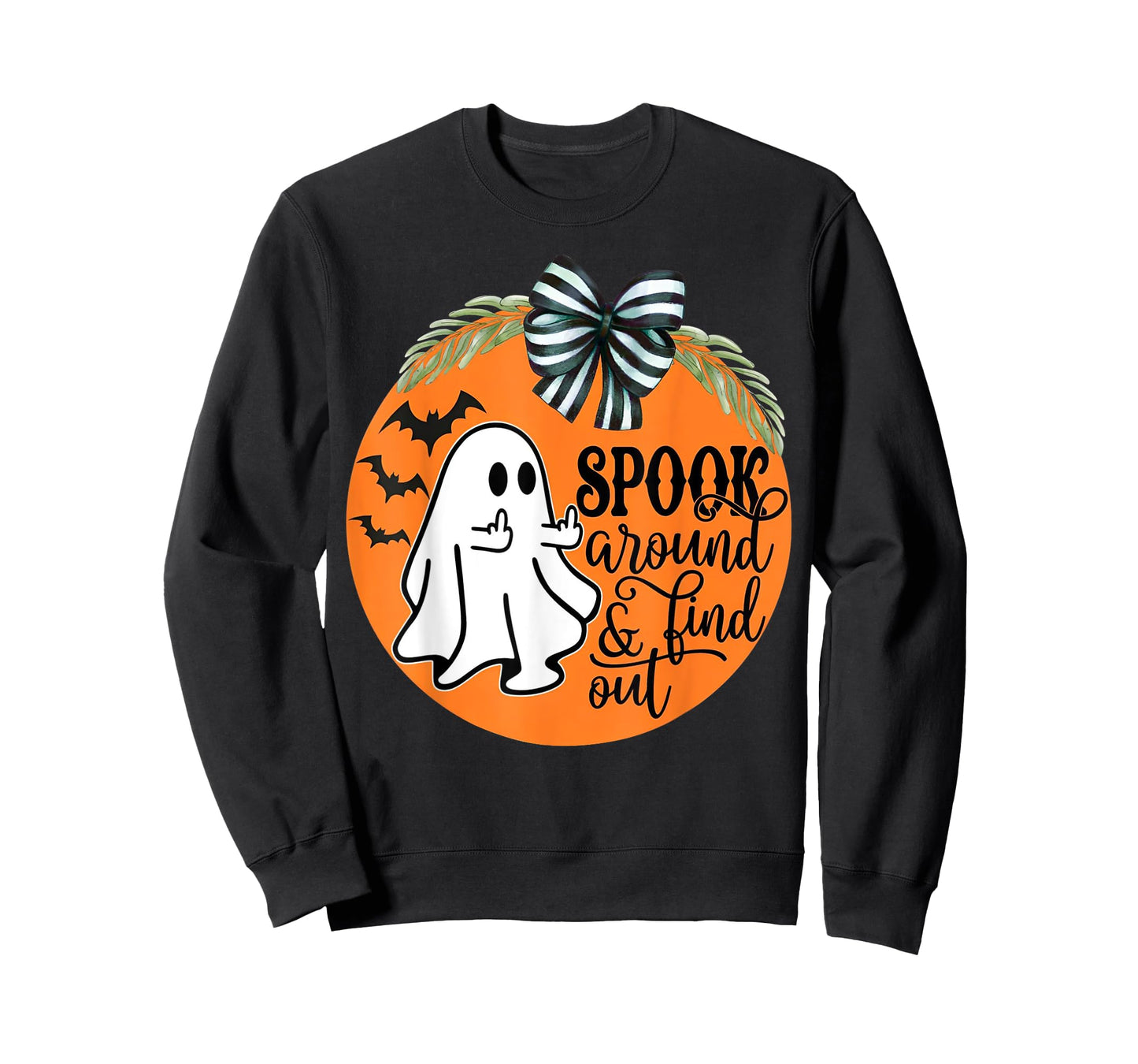 Spook Around & Find Out Ghost Middle Finger T-Shirt