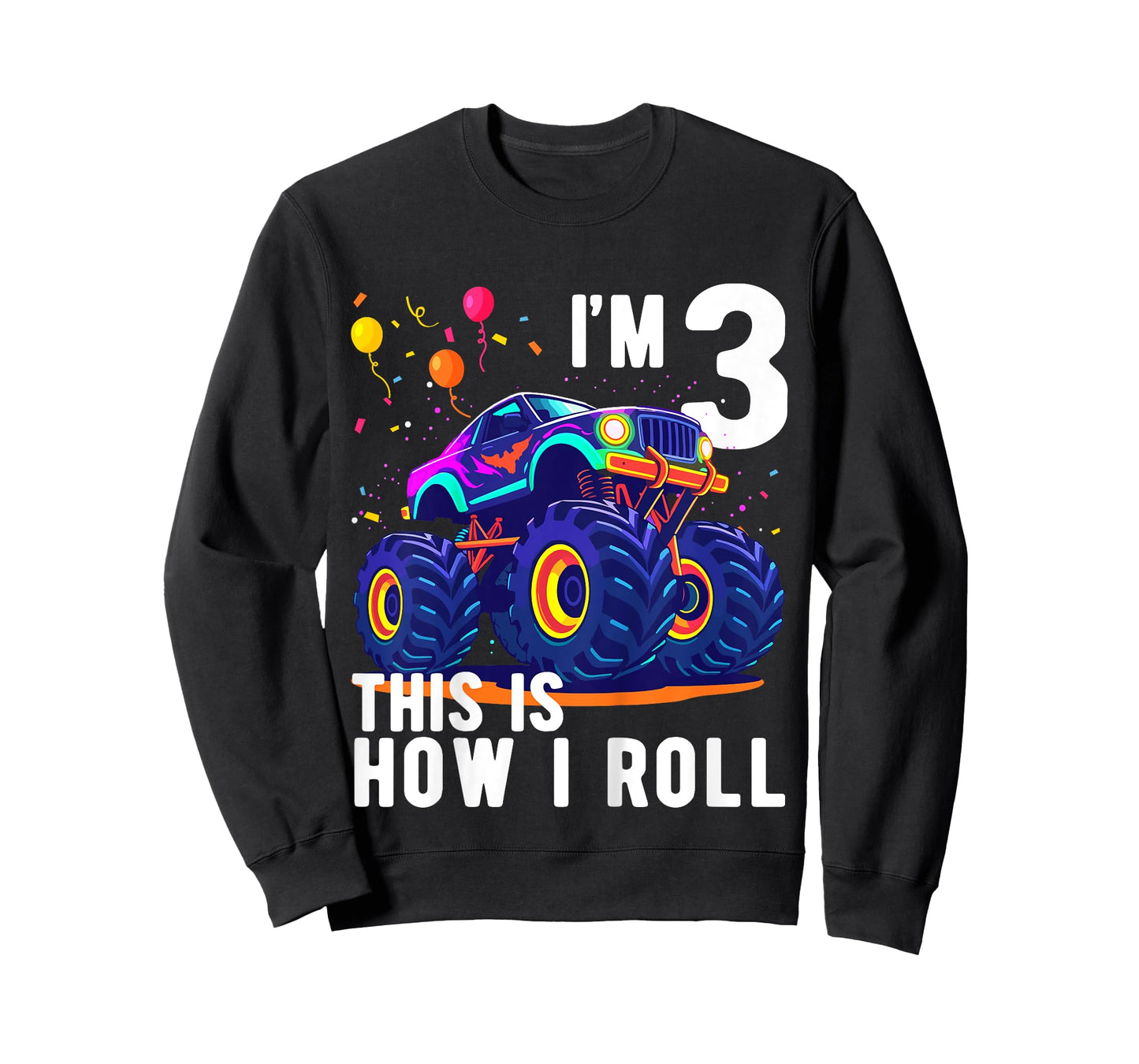 Kids Birthday Monster Truck 3 Year Old Boy 3rd Birthday Party T-Shirt