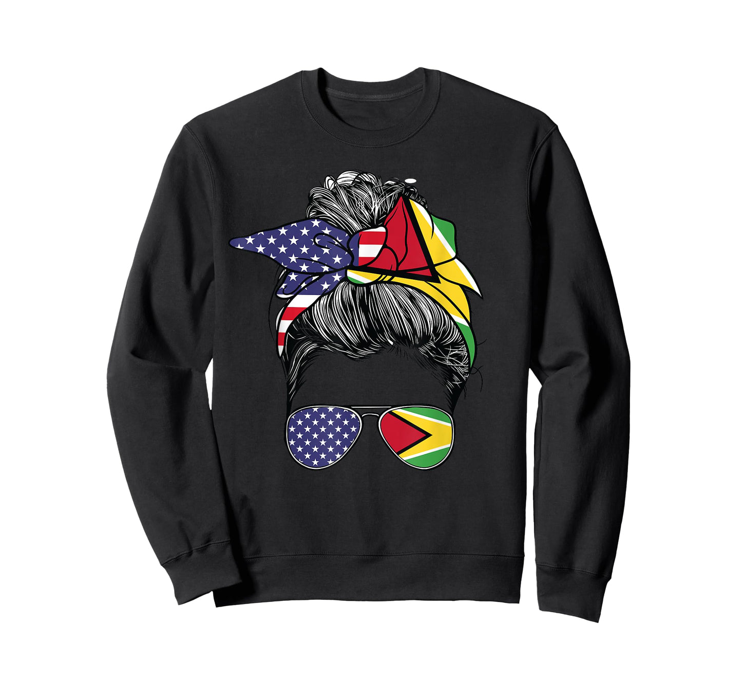 Guyanese Women Girl USA Heritage American Guyana Flag T-Shirt