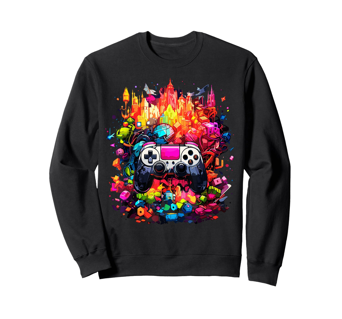 Colorful Video Game Controller Tie Dye Cool Gamer Gaming Tee T-Shirt