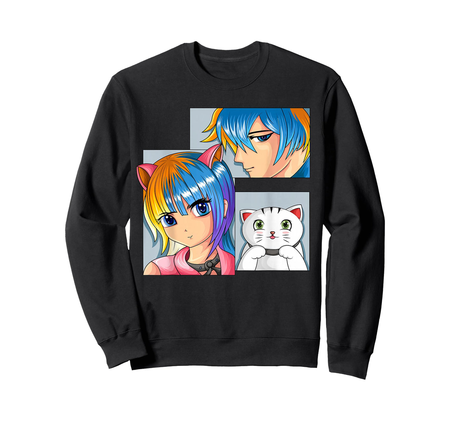 Anime Girls Cat Manga Merch Children Boys T-Shirt