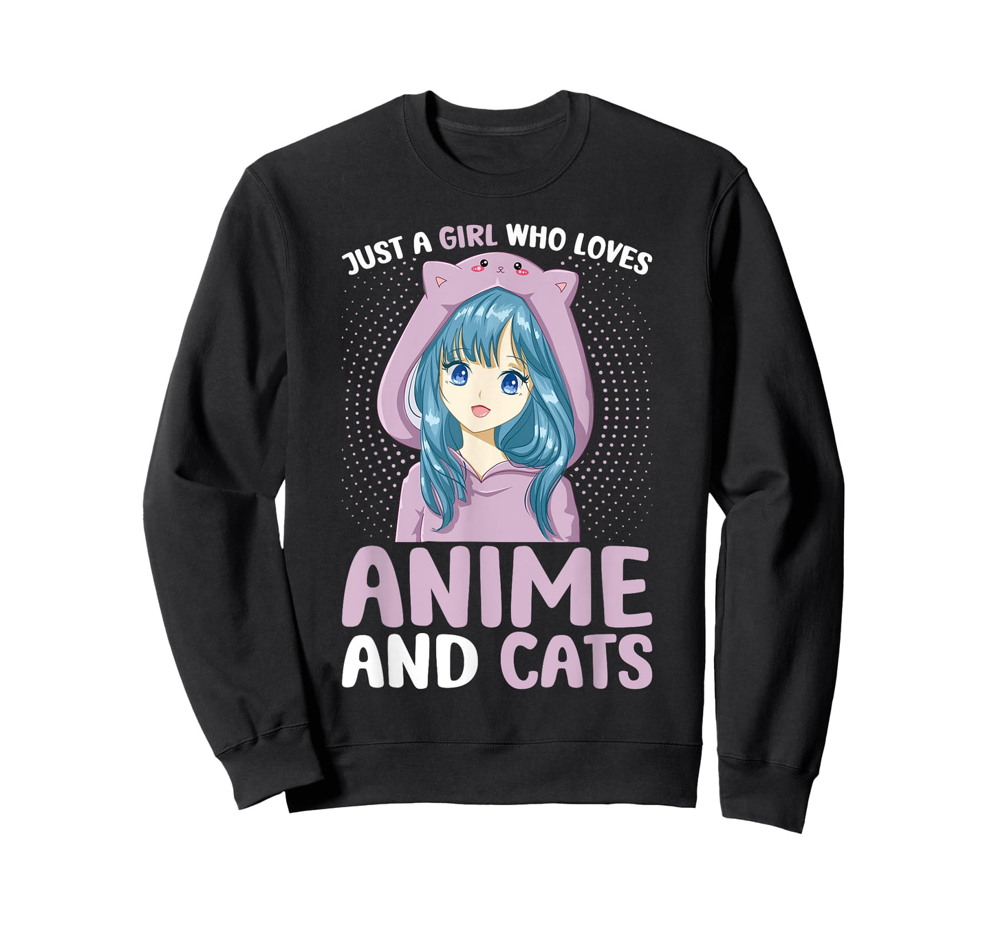 Just a Girl Who Loves Anime and Cats Women Teen Girls T-Shirt