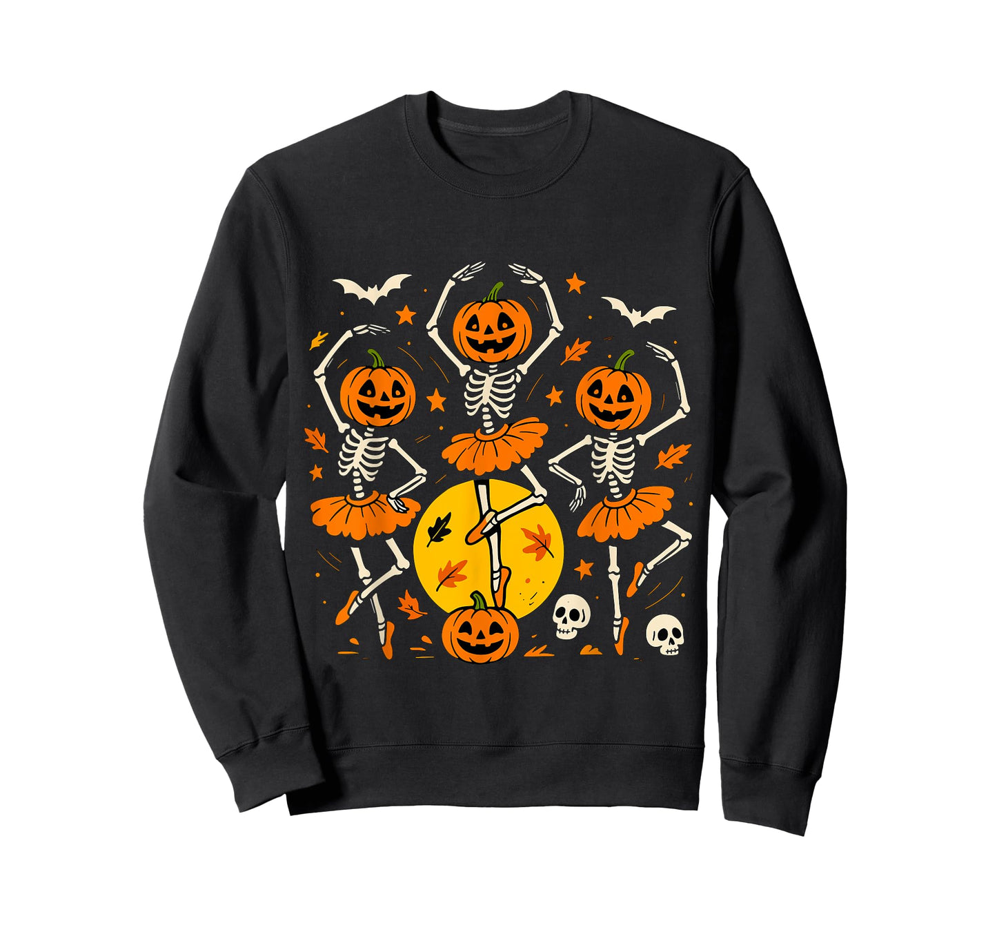 Ballet Pumpkin Skeleton Scary Halloween Men Women Boys Girl T-Shirt
