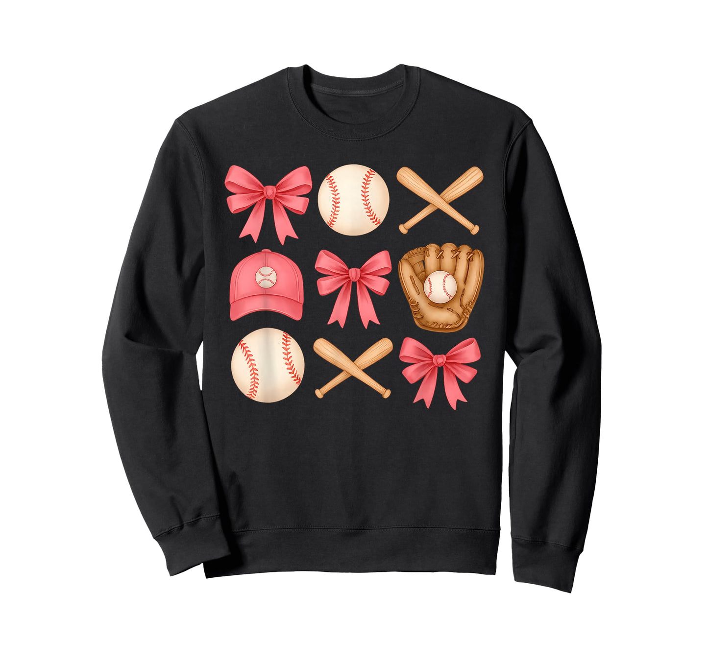 Cute Pink Baseball Bow Girl Sports Fan Softball Girl Women T-Shirt