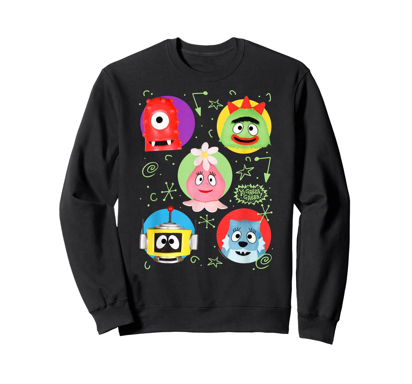 Yo Gabba Gabba! Colorful Friends with Doodles TV Show T-Shirt