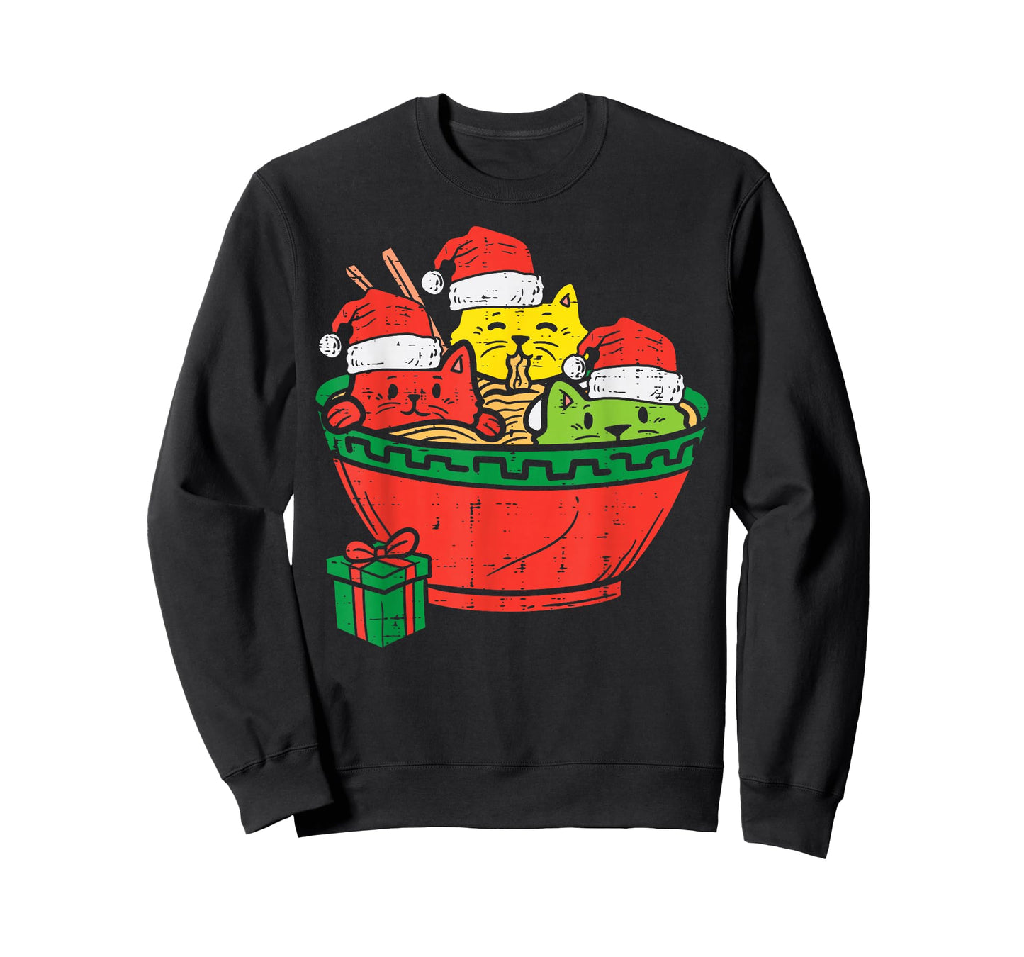Santa Ramen Cats Anime Christmas Xmas Kids Girls Men Women T-Shirt