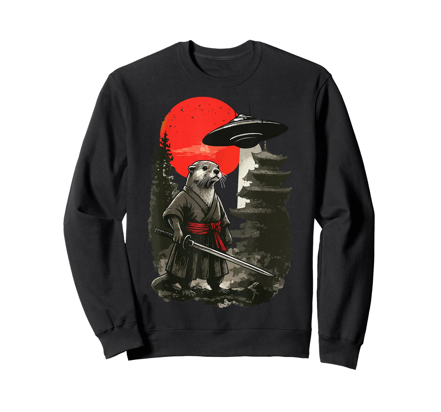 Otter Samurai UFO Alien T-Shirt