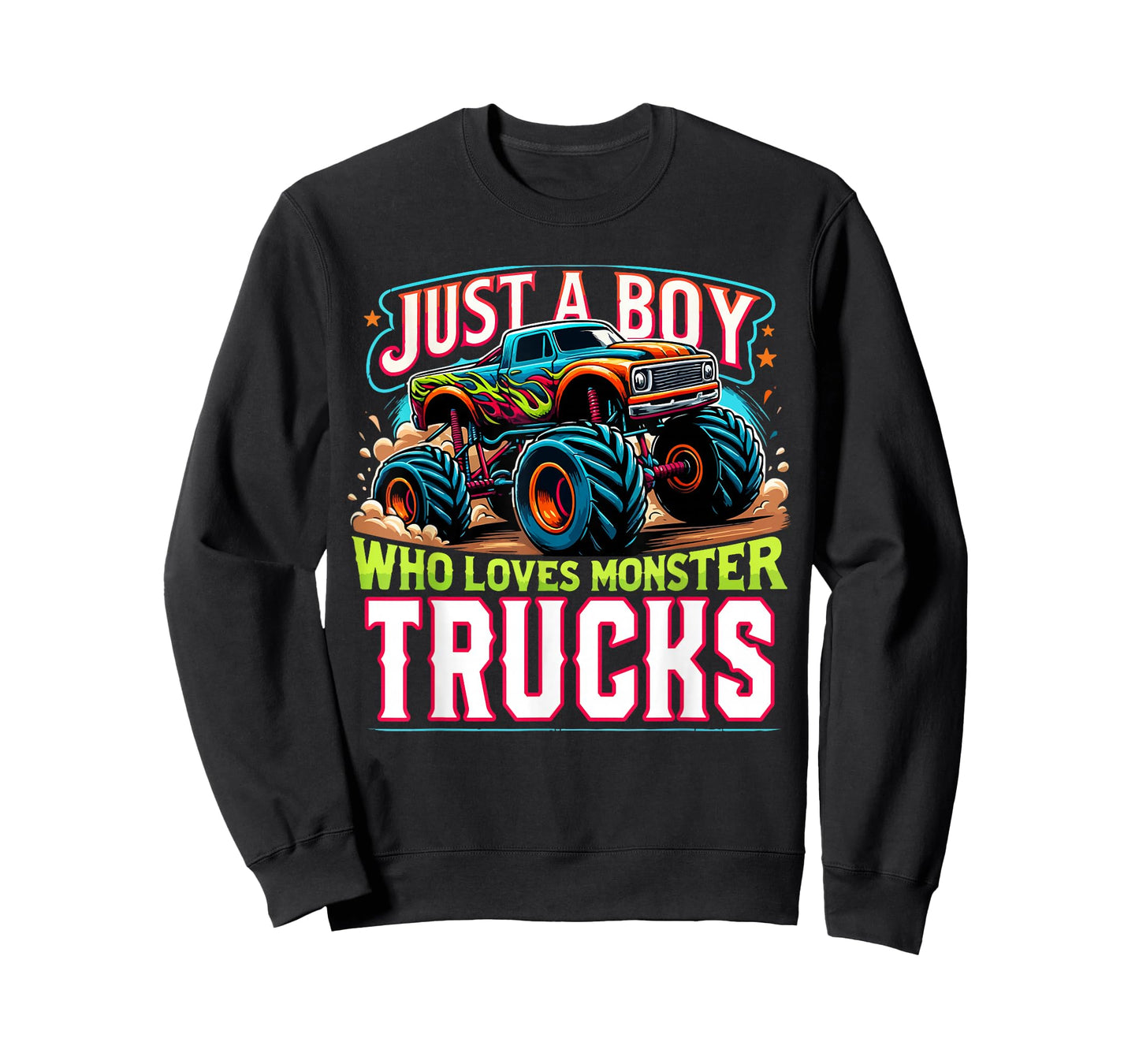 Just A Boy Who Loves Monster Truck Boys Monster Truck Lovers T-Shirt