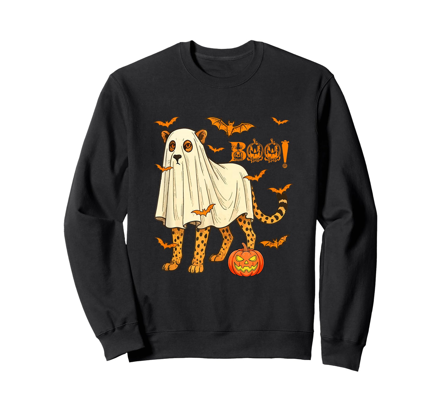 Boo Halloween Cheetah Cosplay Ghost Costume Animal Lover T-Shirt