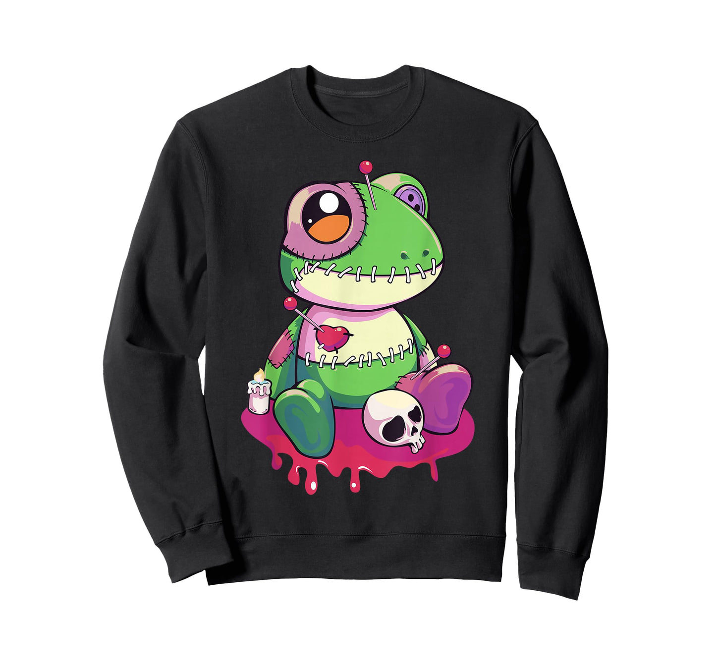 Pastel Goth Kawaii Cute Creepy Voodoo Doll Frog T-Shirt