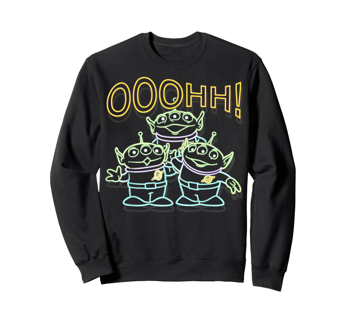 Disney Pixar Toy Story Neon Aliens Ooohh Outline Portrait T-Shirt