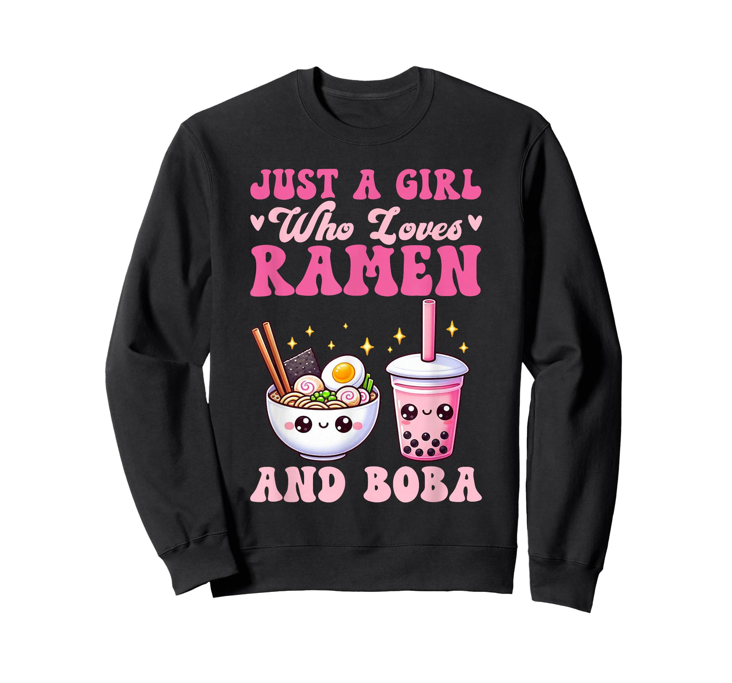 Just A Girl Who Loves Ramen And Boba Tea Bubble Tea Noodle T-Shirt