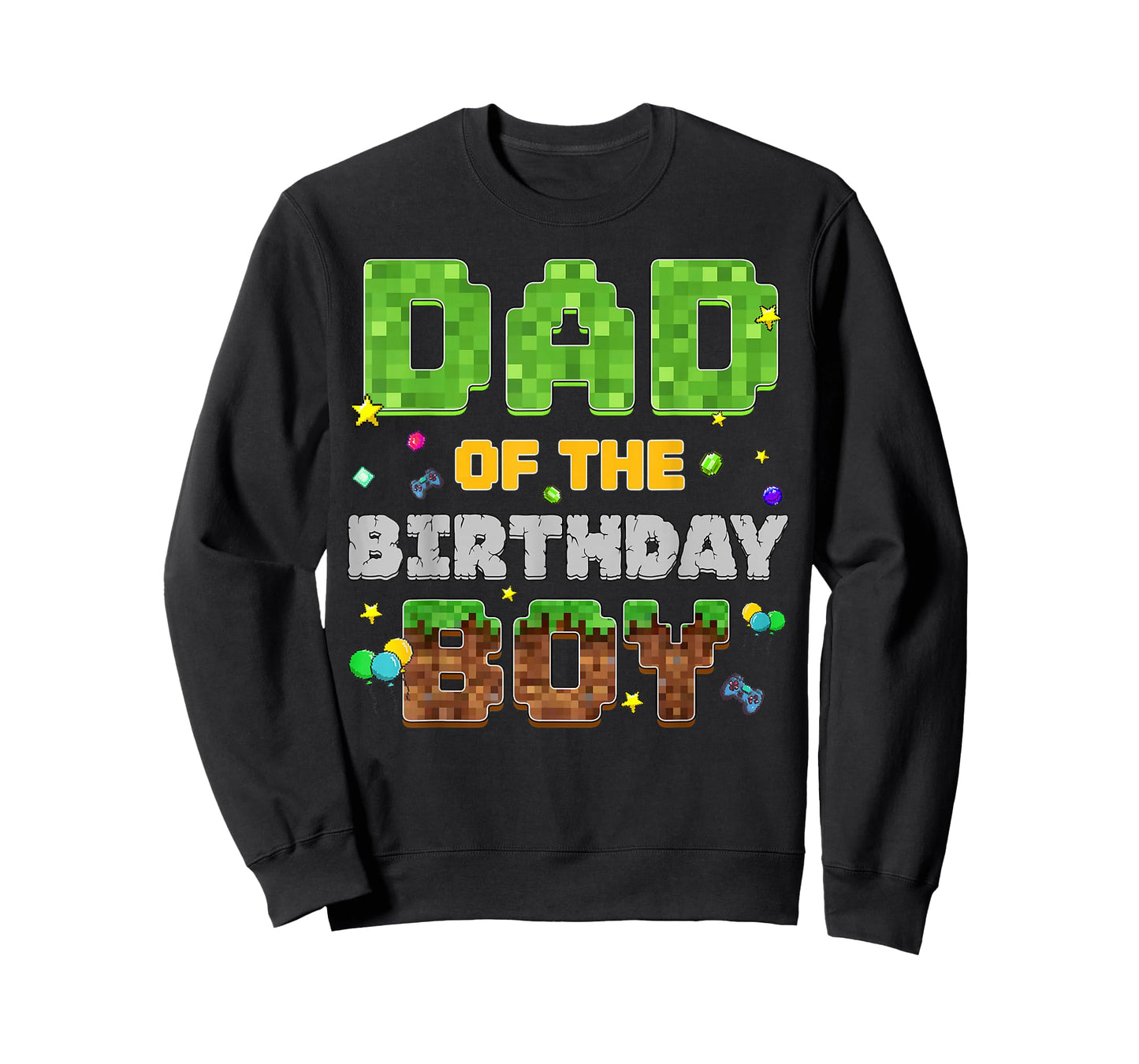 Dad Of The Birthday Boy Pixel Gamer Party Matching Family T-Shirt