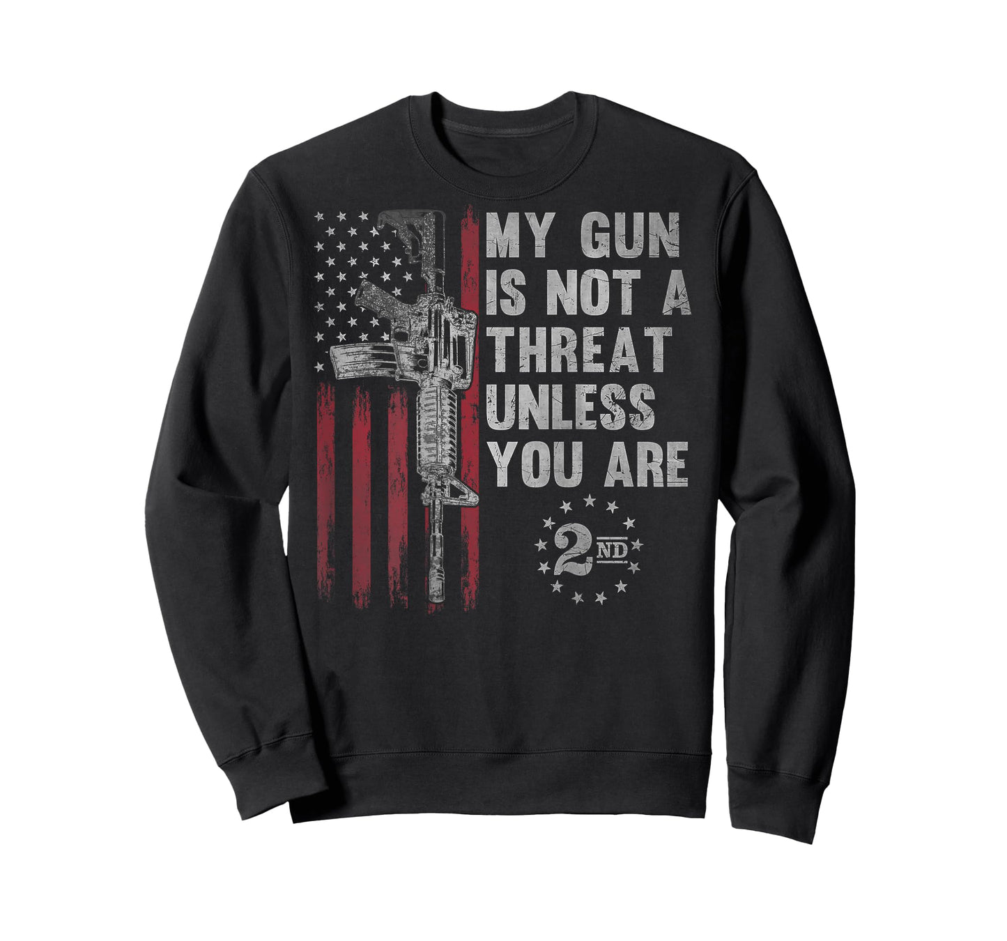 My Gun Is Not A Threat Unless You Are Gun Rights AR-15 Flag T-Shirt