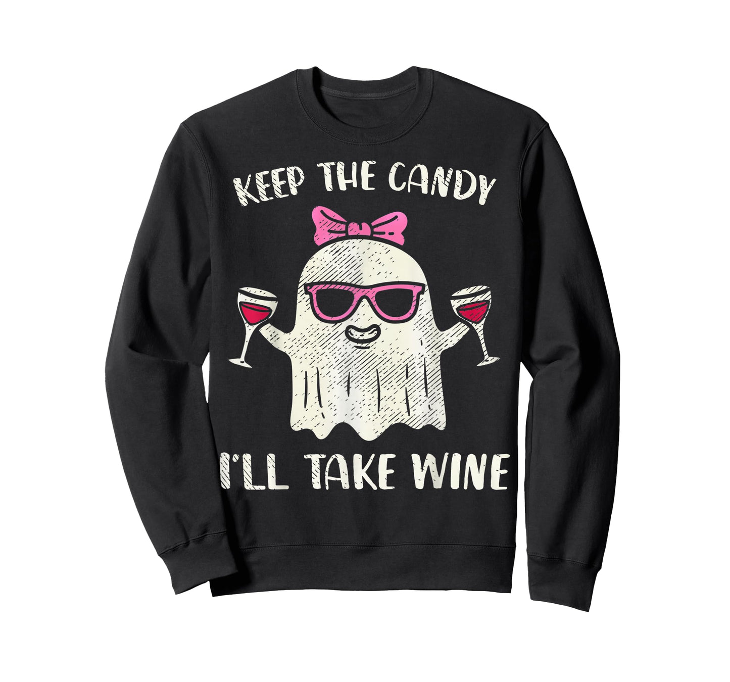 Keep The Candy I'll Take Wine Funny Halloween Girl Ghost T-Shirt