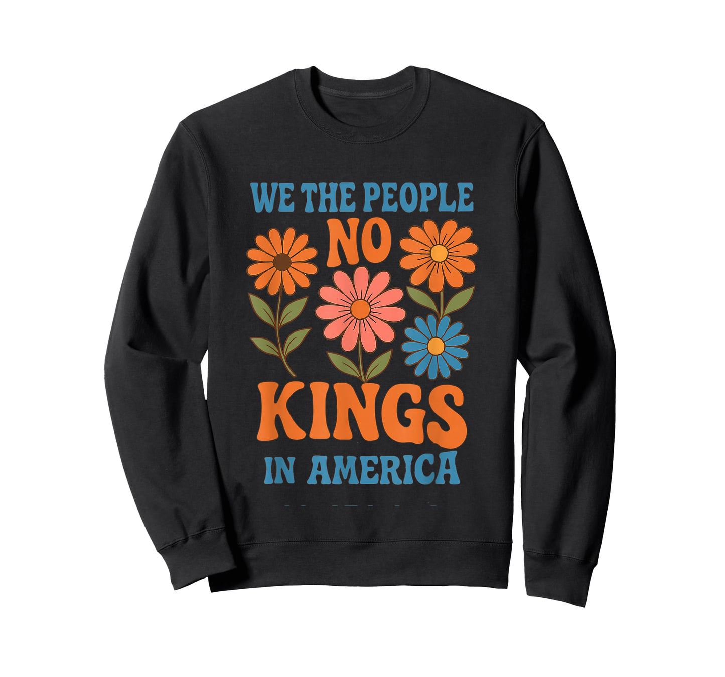 No Kings in America We The People Retro Boho Floral Lovers T-Shirt