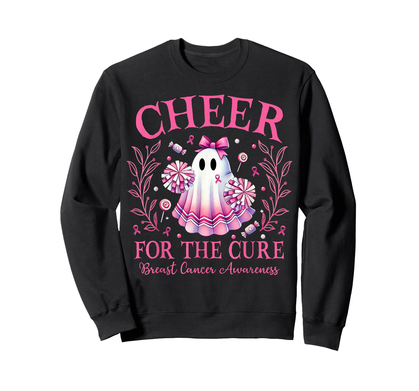 Cheer for the Cure Breast Cancer Awareness Halloween Ghost T-Shirt