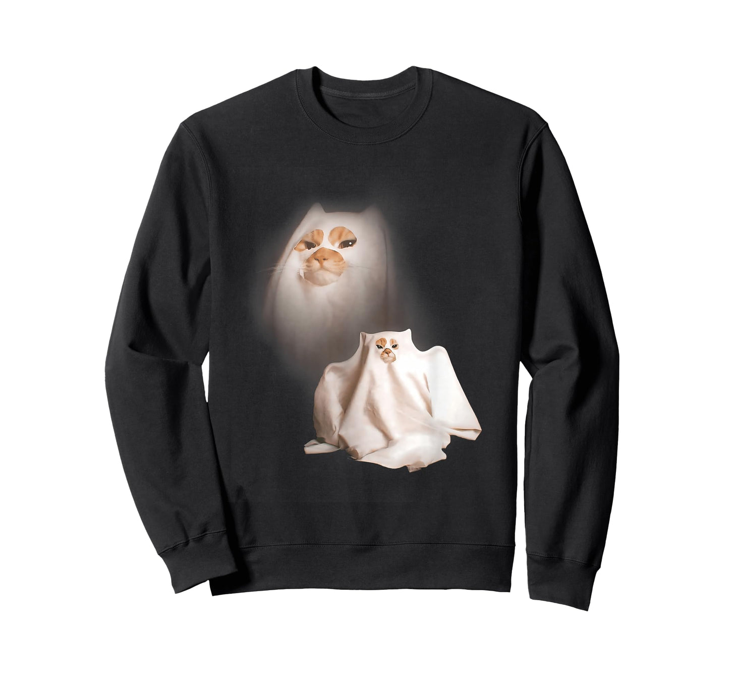 Ghost Kitten Vintage Halloween Cat Funny Meme Cringe Spooky T-Shirt