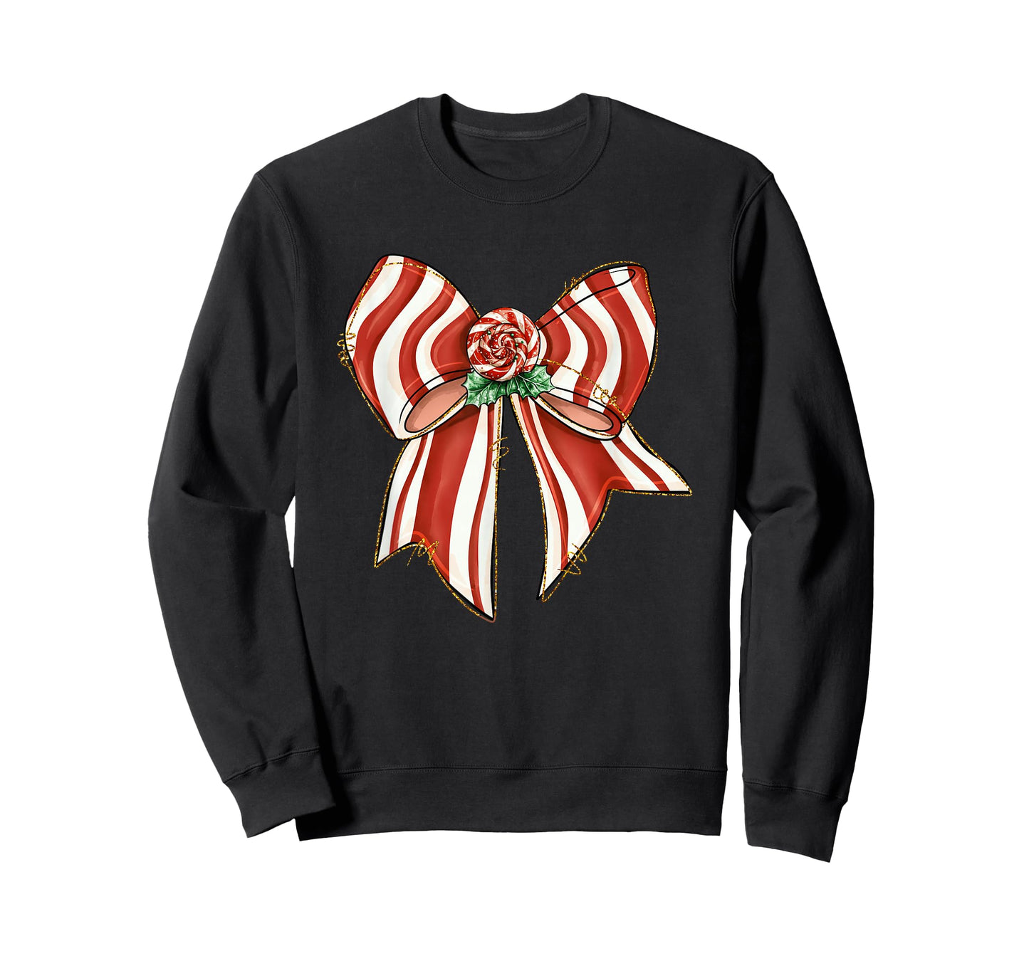 Candy Cane Bow Peppermint Christmas Joy T-Shirt