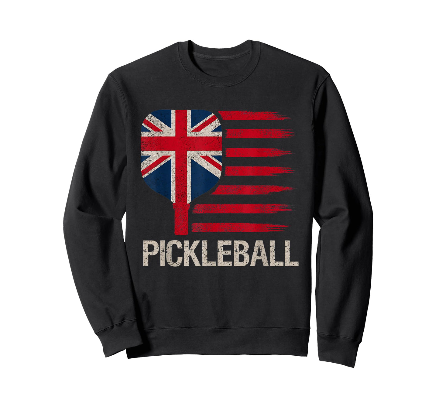 Pickleball Lover Player Paddle UK Flag Grunge T-Shirt