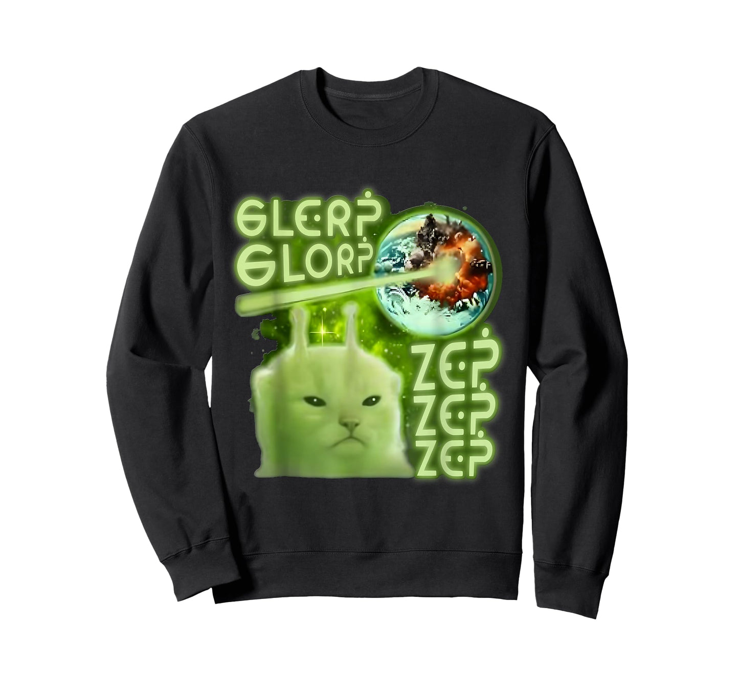 Alien Cat Glerp Glorp Zep Zep Zep - Cat Alien T-Shirt