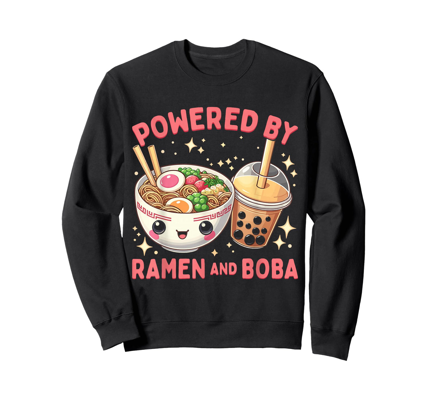 Powered by Ramen and Boba Ramen Boba Bubble Tea T-Shirt