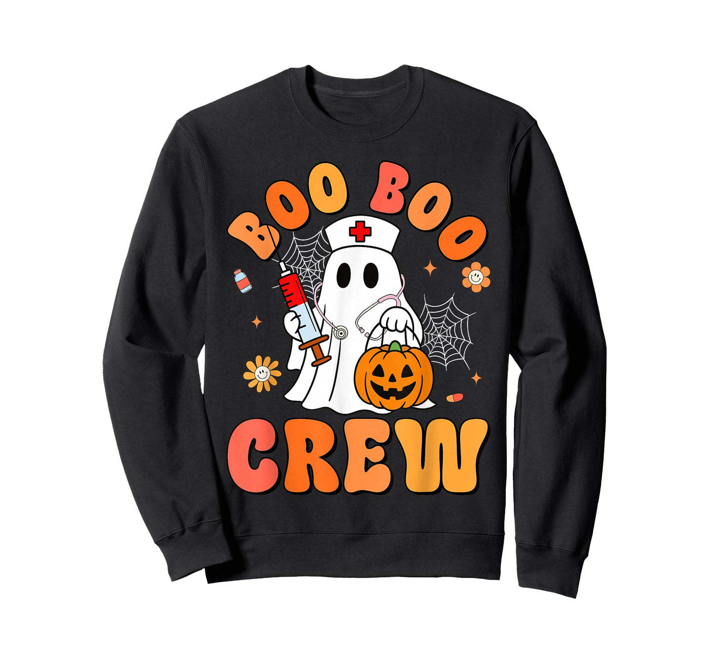 Boo Boo Crew Nurse Funny Halloween Ghost Nurse Girl Women T-Shirt