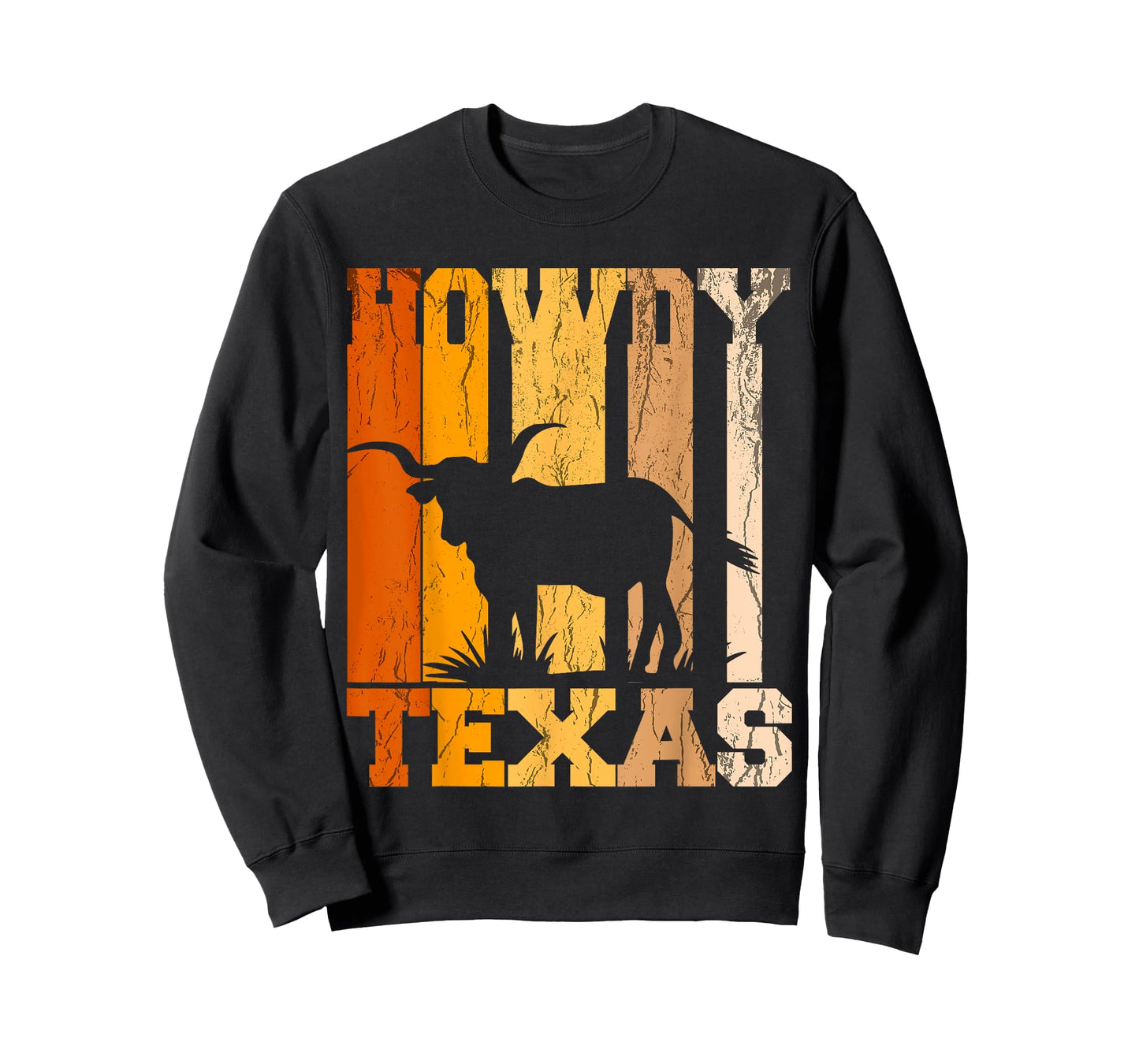 Howdy from Texas with Longhorn - Distressed Western T-Shirt