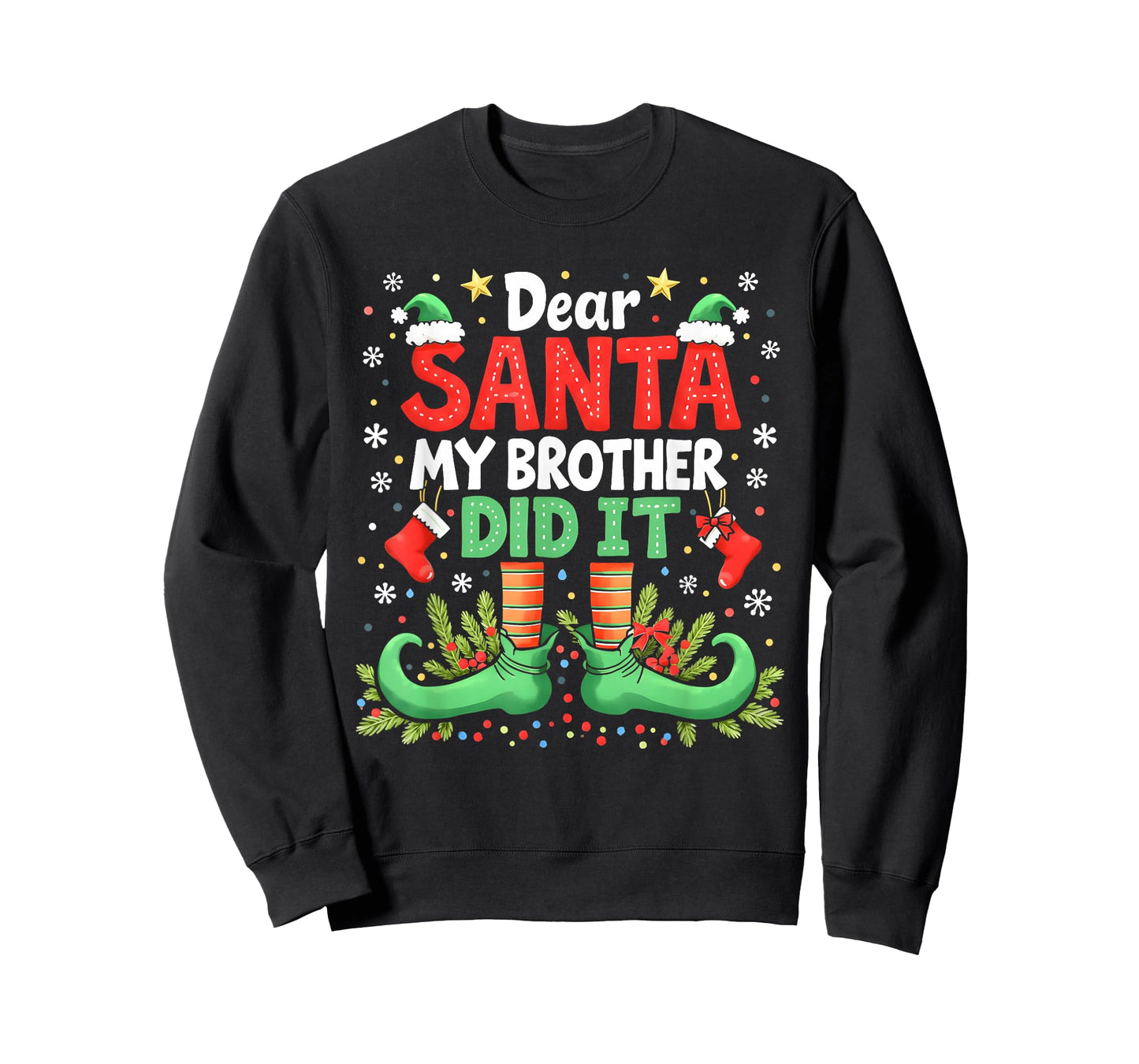 Dear Santa My Brother Did It Funny Christmas Boys Girls Kids T-Shirt