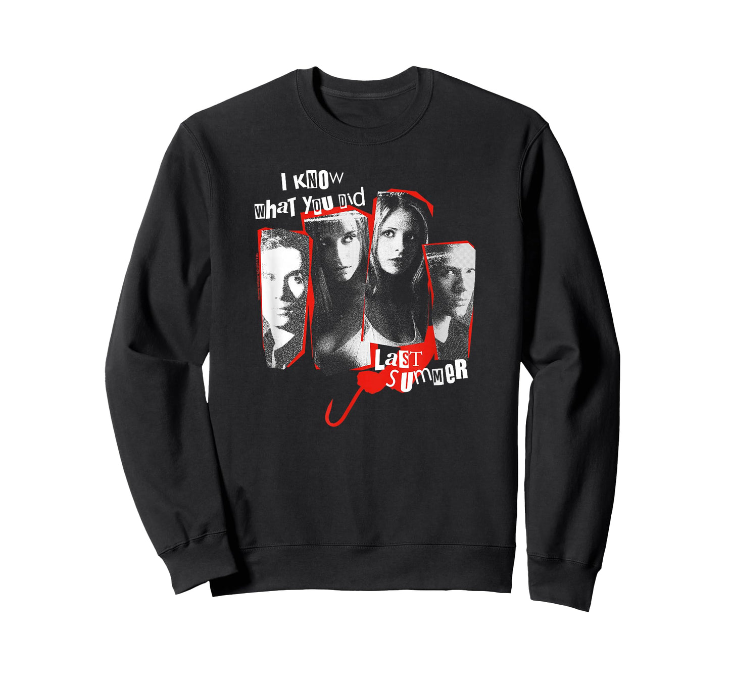 IKWYDLS Ripped Up Character Collage Retro Horror Movie T-Shirt