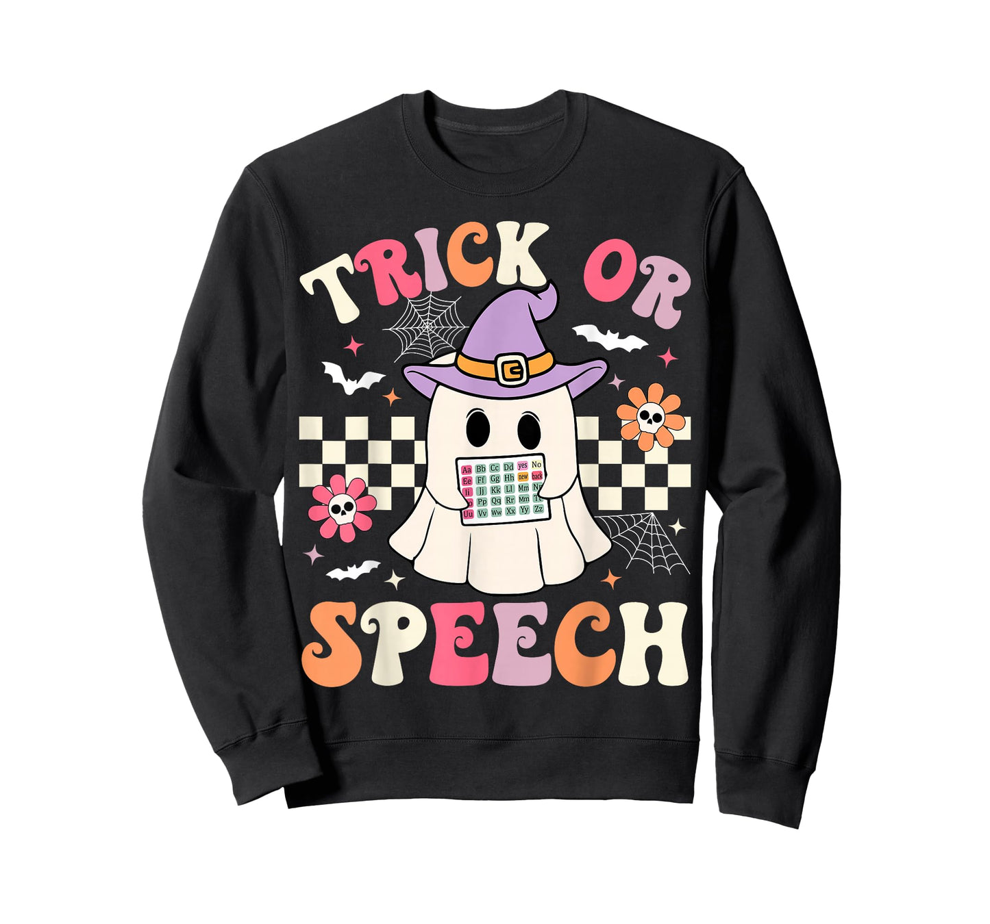 Trick or Speech Retro SLP Halloween Speech Therapy Halloween T-Shirt