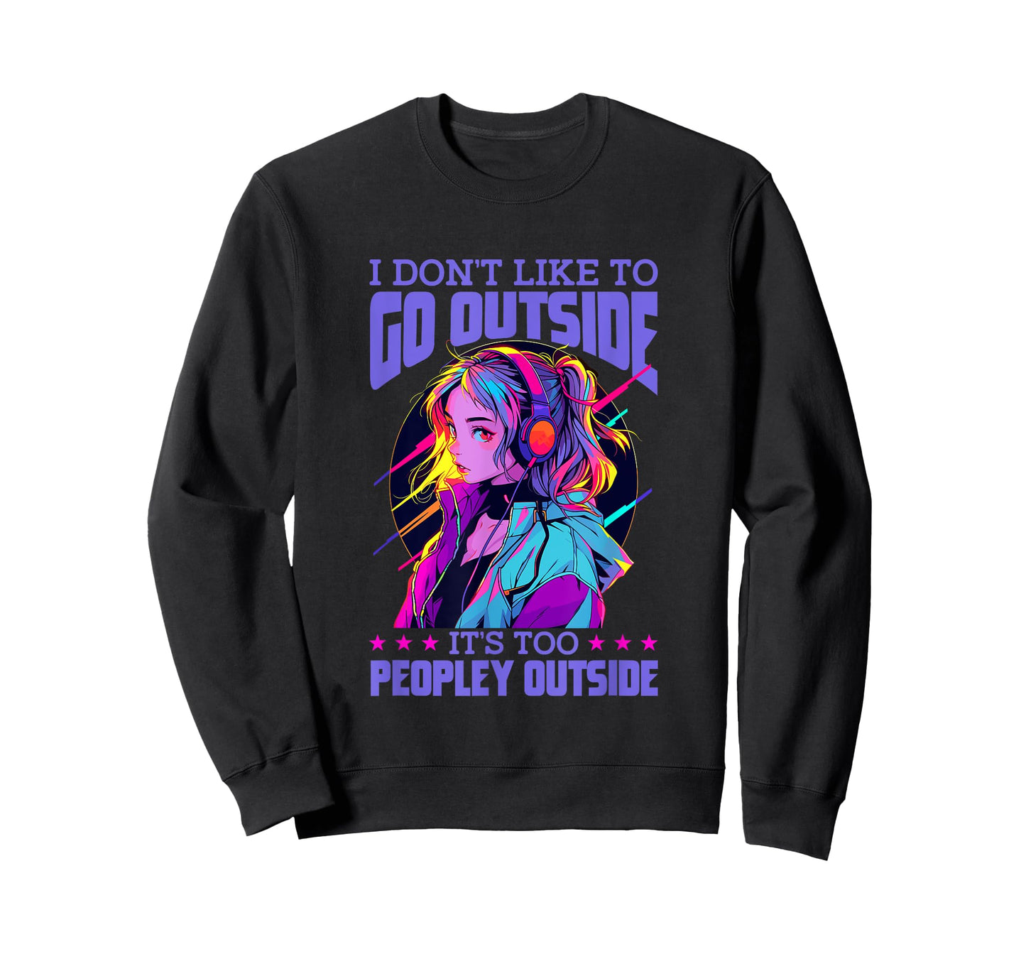 I Don't Like To Go Outside It's Too Peopley Outside Anime T-Shirt