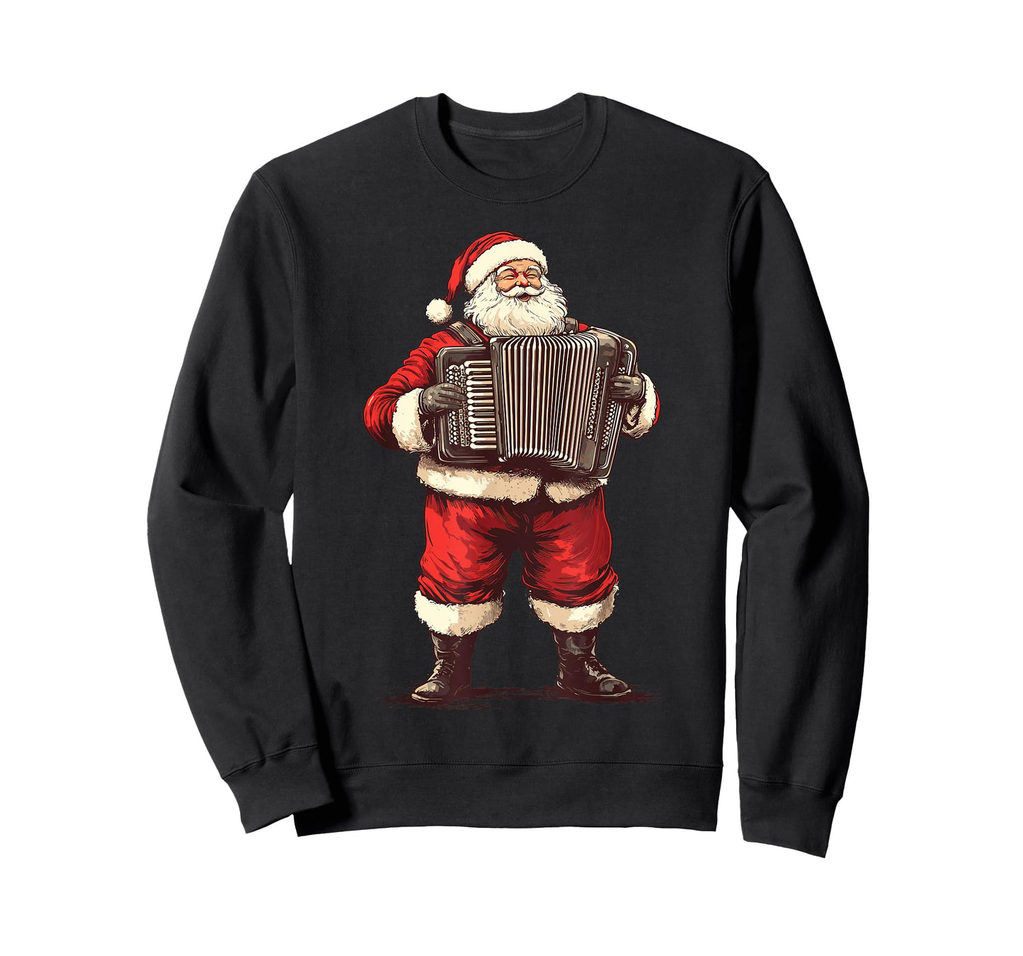 Santa Playing Accordion Funny Accordion Player Christmas T-Shirt