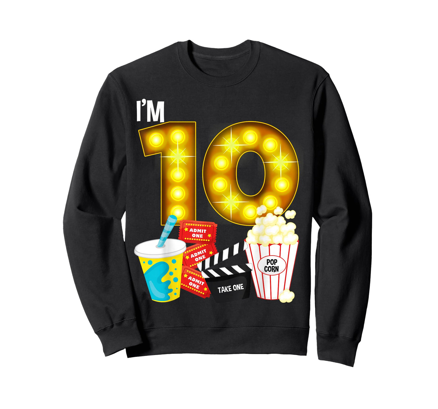 Movie Night Party 10th Birthday Movie Theme Kids Birthday T-Shirt