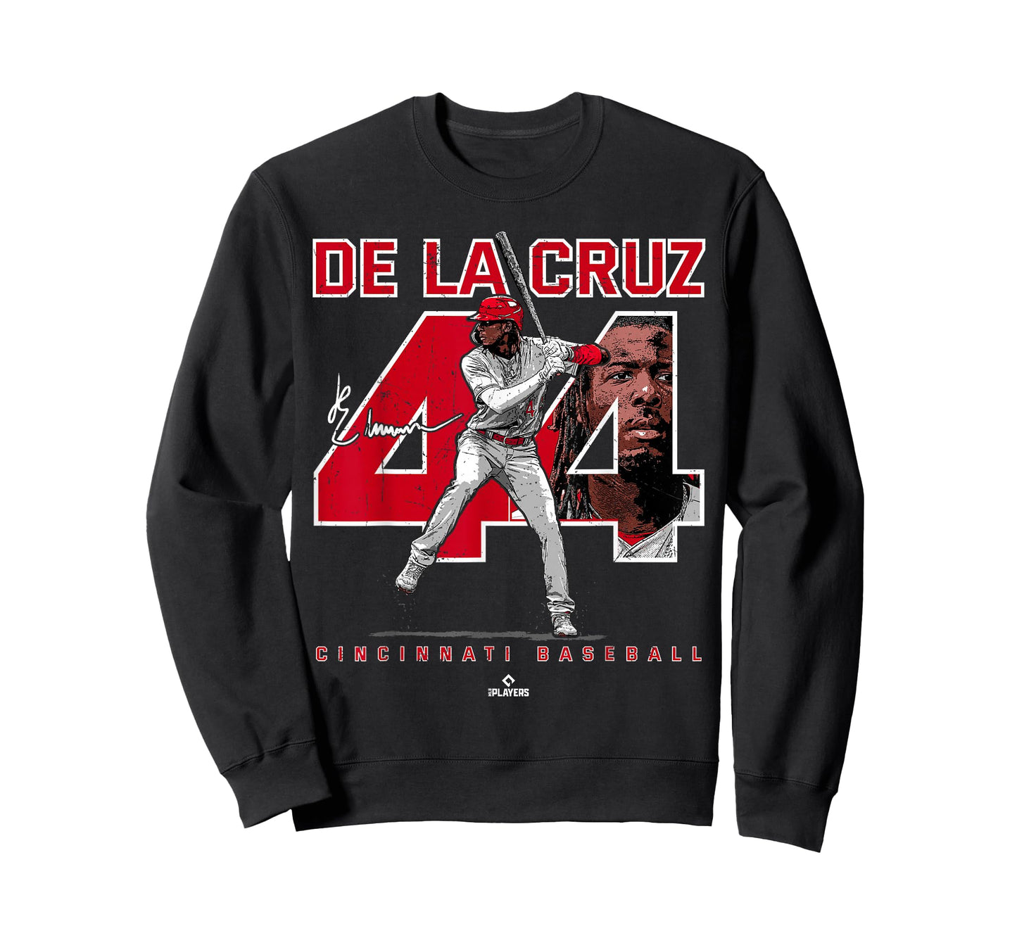 BallPark MVP Unisex-Adult Black Baseball Player T-Shirt - Small - Short Sleeve - Crew Neck - Cincinnati - Elly De La Cruz
