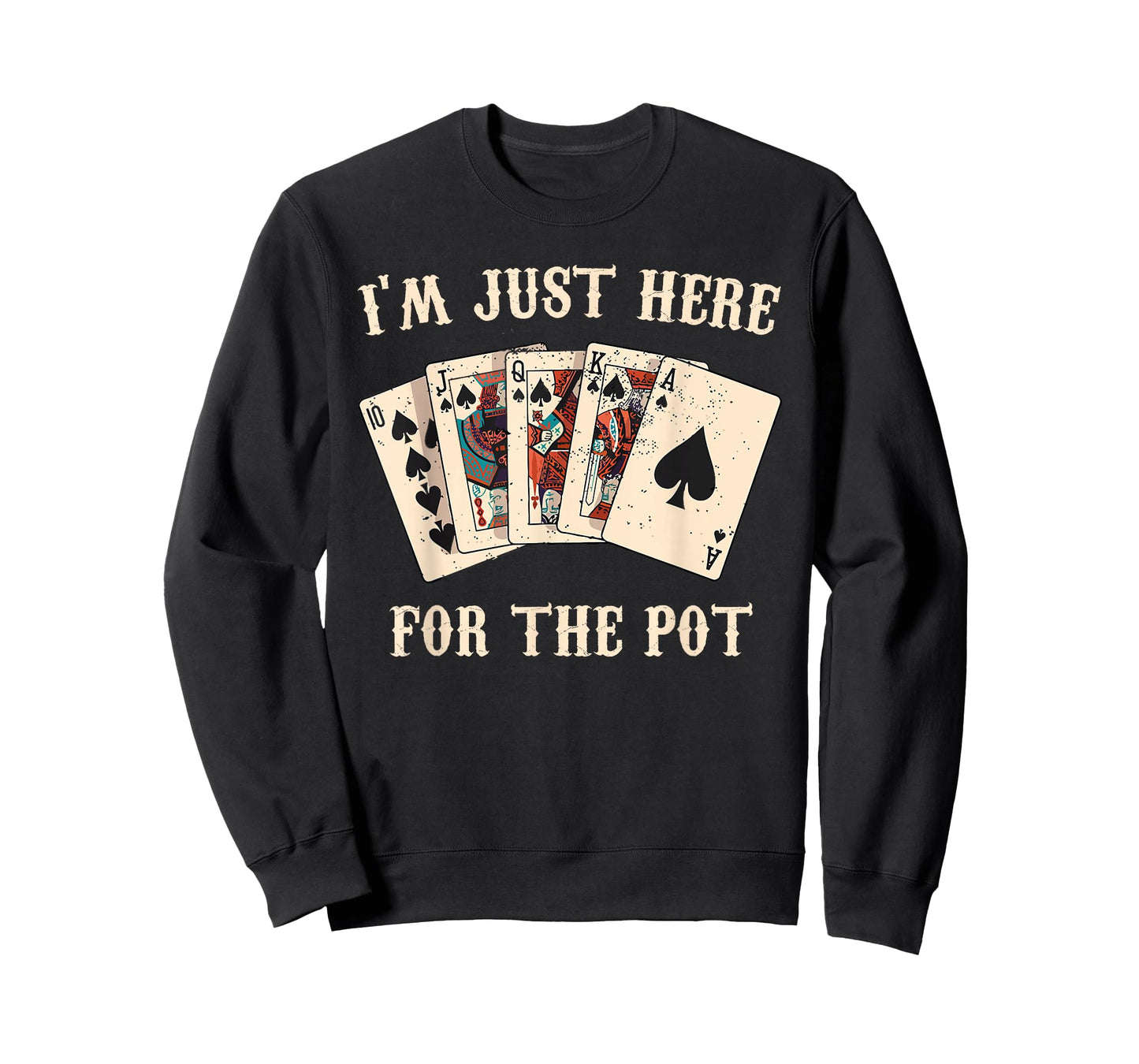 Poker Player I'M JUST HERE FOR THE POT Funny Vintage T-Shirt