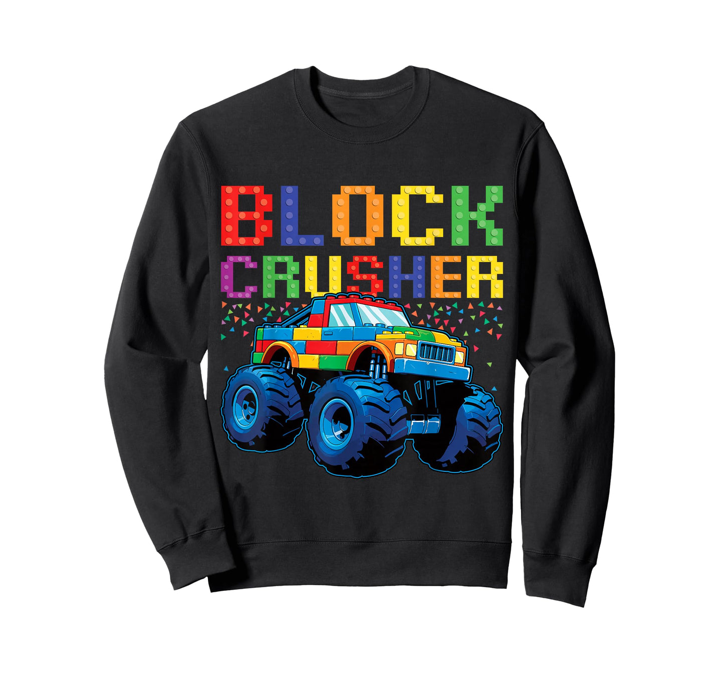 Block Crusher Monster Truck Block Building Brick Builder T-Shirt