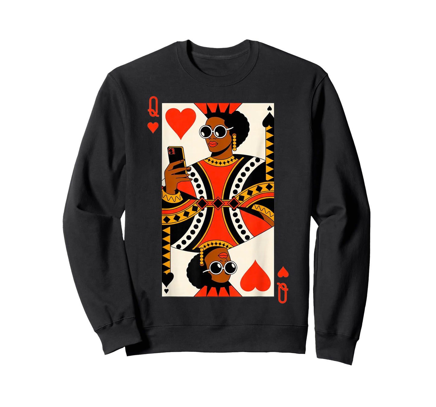 Queen of Hearts Card Black Woman Melanin Pride African Gifts T-Shirt