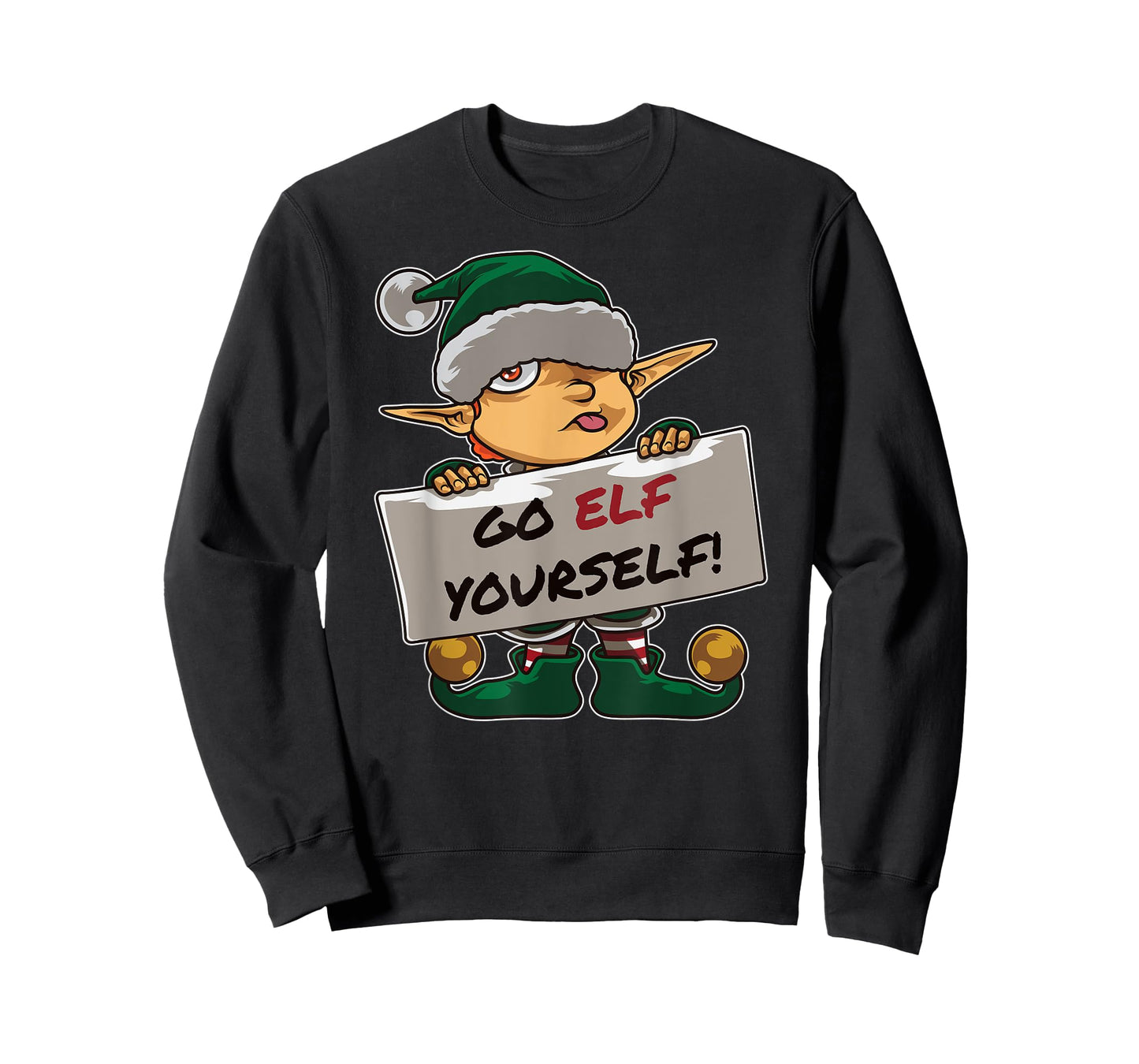 Christmas Bad Elf Dirty Pun "Go Elf Yourself" Provocative T-Shirt