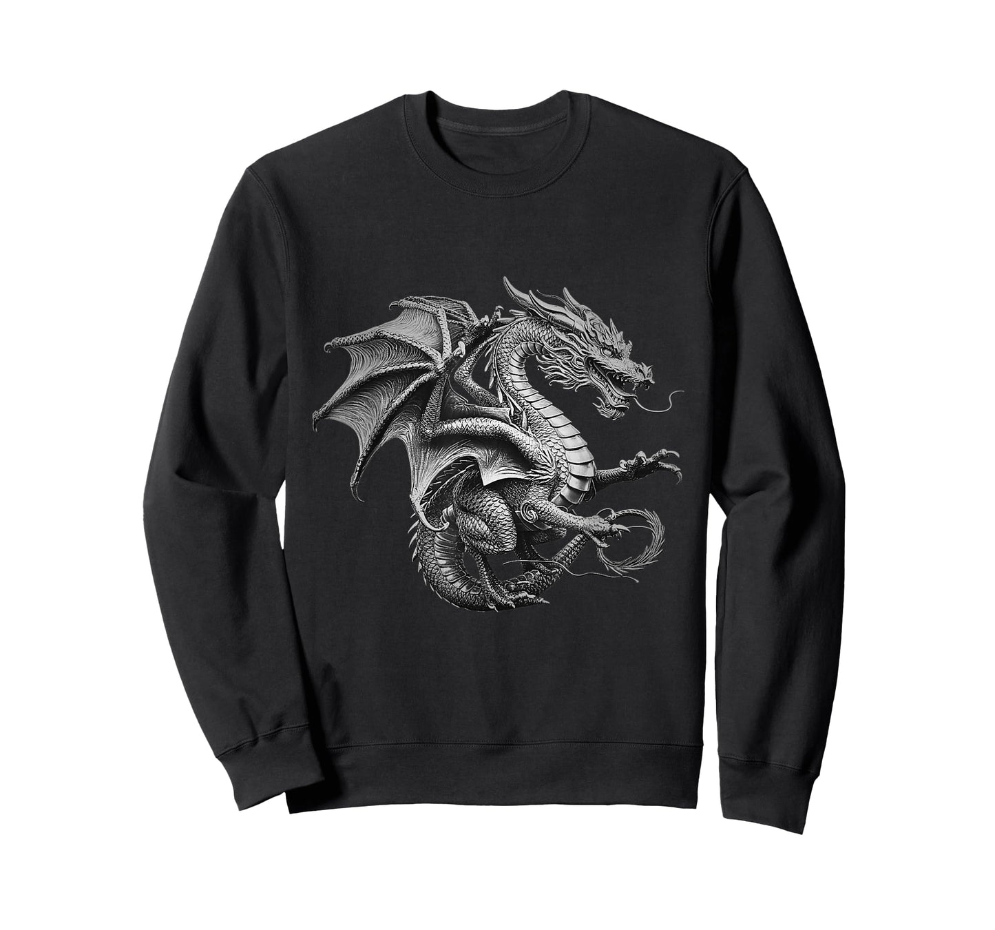 Vintage Dragon Art Silver Dragon Design T-Shirt